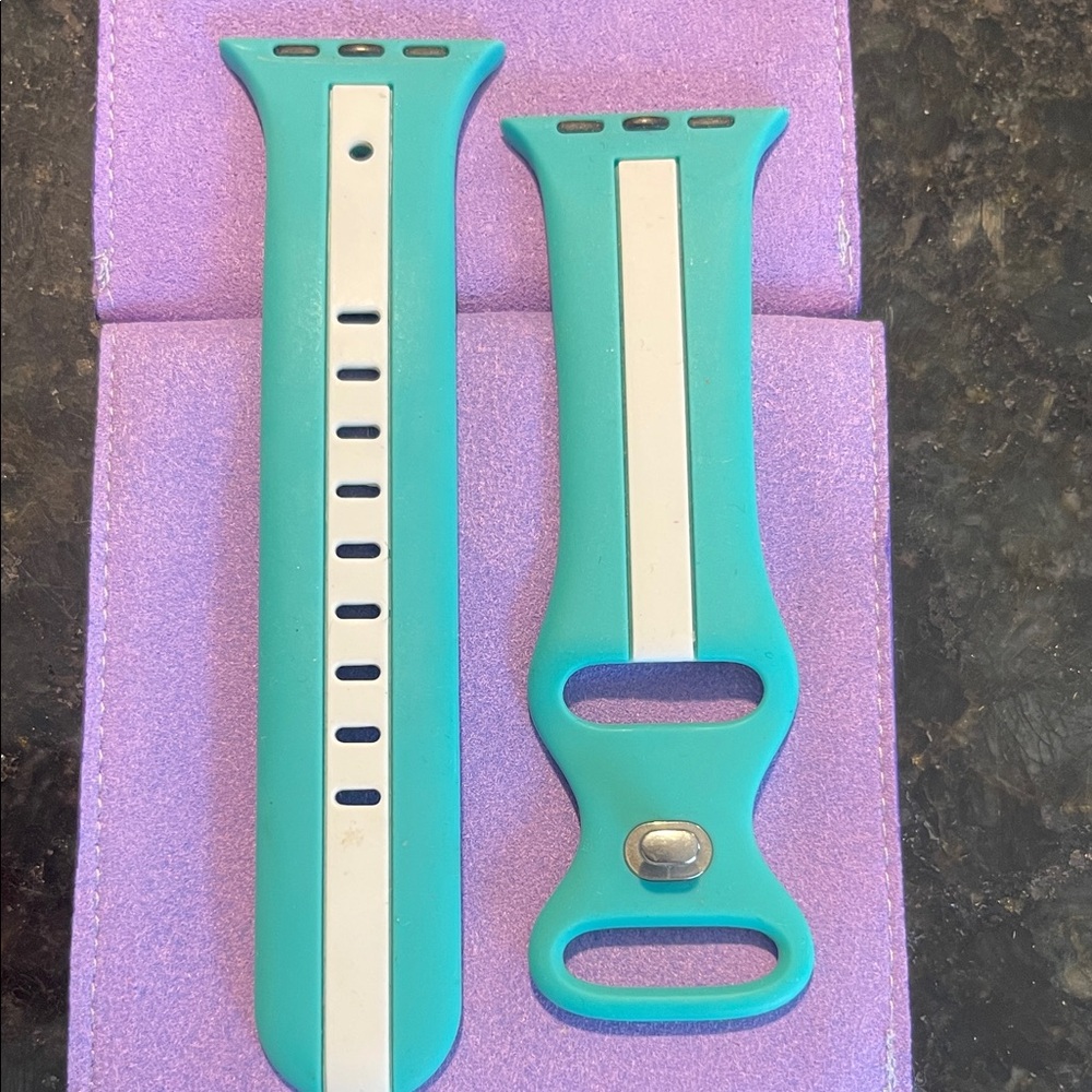 Strawberry Avocados Tiffany Teal and White Smartwatch Band